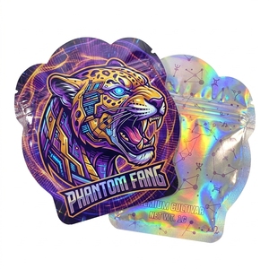 Custom Unique Shape 3.5 Die <b>Cut</b> Plastic Mylar Packaging Bags with Logo - Product Image 1