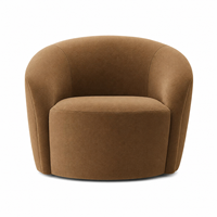 Fauteuil pivotant rembourré sur mesure, canapé individuel de luxe moderne avec base rotative à 360 degrés pour hôtel de charme
