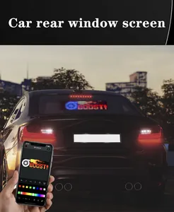 कार साइन और शॉपिंग स्टोर एलईडी डिस्प्ले स्क्रीन के लिए वायरलेस नियंत्रण एलईडी लचीली पारदर्शी फिल्म डिस्प्ले