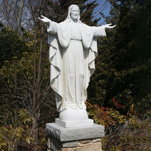 Estatua de jardín al aire libre, piedra de mármol de tamaño real, Estatua de la divinidad de Jesús - Product Image 1