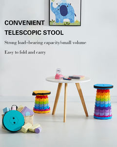 Taburete telescópico ajustable de plástico portátil para exteriores, taburete plegable para silla de Camping con logotipo impreso - Product Image 2