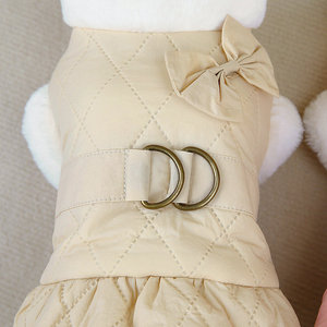 Vêtements d'hiver chauds pour chiots de petites races, robe mignonne à volants pour Teddy et Bichon, tenue de fête lavable pour animaux de compagnie, robes thermiques unies pour chiens - Product Image 3