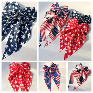 Día DE LA Independencia Bandera de EE. UU. Estampado de lazo Cinta para el cabello Scrunchies Lazo Accesorio para el cabello Flutter Ribbon Bow Pinza para el cabello para decoración de fiestas - Product Image 3