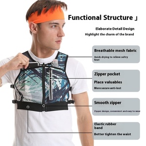 Chaleco de Running Ultraligero, Ajustable, Transpirable, de Malla, para Montañismo, Jogging, Ciclismo, con Bolsas de Hidratación Expandibles - Product Image 3