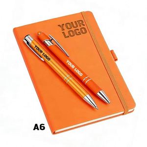 Promotion A5 Pu Leather Cover Business Meeting Notebook Gift Logo Print <b>A6</b> Office Notebooks Custom Promotional Gifts - Product Image 1