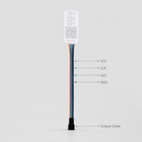 Contrôleur LED SP110E APP, contrôleur LED APP DC5-24V, large plage de tension, 120 motifs, prend en charge les circuits intégrés à un ou deux fils, jusqu'à 1024 pixels, sortie 4A, portée 30M