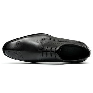 Chaussures en cuir à bout pointu pour hommes, cuir véritable, couleur peinte à la main, chaussures Oxford brogues à bout pointu formelles pour affaires gravées - Product Image 2