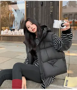 <span class=keywords><strong>Chaleco</strong></span> de <span class=keywords><strong>Plumas</strong></span> de Alta Gama para <span class=keywords><strong>Mujer</strong></span>, 90% Plumón, Estilo Invernal, con Capucha y Bolsillos, Grueso y Abrigado - Product Image 5