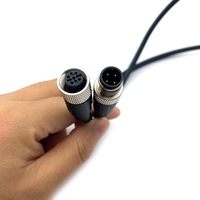 Cable Conector M12 de 4 Pines, 250V 4A CA/CC, PVC Moldeado Industrial, Recto, para Sensor de Aviación, Arnés de Cableado de 1 Metro