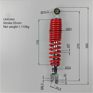 Phụ tùng giảm xóc sau xe máy chất lượng cao, hiệu suất cao, kiểu thủy lực, 270mm, sắt + nhôm, bảo hành 1 năm - Product Image 2
