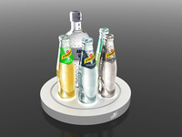 Présentoir à bouteilles en bois personnalisé avec éclairage LED, base lumineuse pour bouteilles d'alcool, pour bar et boîte de nuit