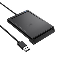 Lector de Tarjetas 2 en 1 USB a USB Tipo C, Lector de Tarjetas IC, Lector de Tarjetas NFC de Doble Interfaz, Ranura de Contacto, Sin Contacto, ISO7816 ISO14443 PC SC CCID
