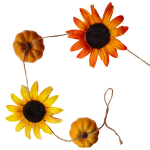 Guirlande décorative Huiyun pour la fête des récoltes, avec feuilles d'érable, citrouilles et tournesols, pour l'automne et les fêtes à la maison - Product Image 4