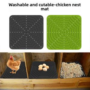 Tapis réutilisable en silicone souple pour poulailler, facile à nettoyer, lavable, coussinets imperméables pour nichoirs, litière pour poules pondeuses, canards et oies - Product Image 2
