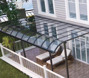 Coperture per Patio in Policarbonato Solido Anti-UV Impermeabile con Struttura in Alluminio, Set di Tende da Sole per Terrazza, Legno Trattato a Pressione Naturale, Garanzia di 10 Anni - Product Image 5