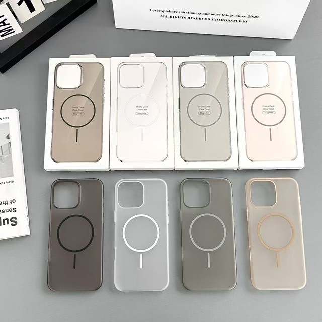 Luxury Business Magnetic Ring Shockproof Frosting Matte PC Mobile Phone Cases for 16 Pro Max 11 17 Air Plus Transparent