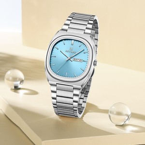 Montre à quartz pour homme Reward RD612826M, bracelet en acier inoxydable, calendrier lumineux, étanche 30M, cadran en verre, aiguilles - Product Image 3