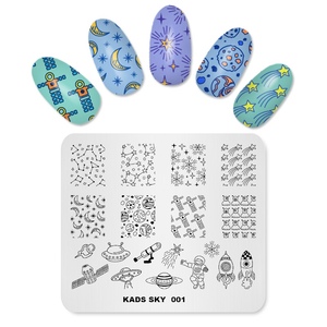 Placas de Estampado de Uñas KADS Sky Style, Plantillas de Acero Inoxidable para Diseño de Manicura en Salón, Herramienta con 10 Patrones - Product Image 1