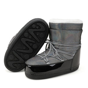 Bottes d'hiver amusantes et originales, imperméables, antidérapantes, chaudes, à enfiler, avec tige mi-haute en matière texturée, style manchette, effet amincissant pour les jambes, type <span class=keywords><strong>Moon</strong></span> Shoes - Product Image 3