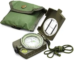 Groothandel Survival Zine Legering Kompas Camping Prismatisch Kompas Multi-Tools Lichtgevende Display Kompas Voor Wandelen