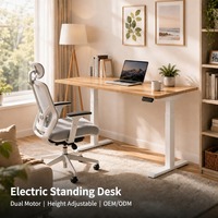 Bureau debout intelligent moderne, ergonomique, réglable en hauteur, structure en fer, capacité de charge de 120 kg, double moteur, assis-debout, avec garantie de 5 ans