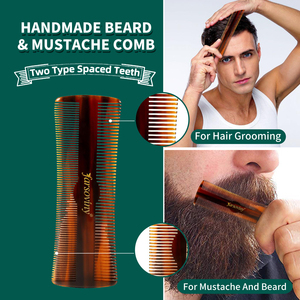 Acetato di cellulosa per denti fini barba e baffi tasca CombTravel dimensioni per la cura dei peli facciali e la cura della barba - Product Image 2