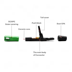 방수 아나텔 esc250d 55 60mm ftth 빠른 섬유 홈 나비 커넥터 sc apc 광섬유 고속 커넥터