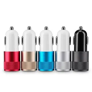 Aluminium 5V 2.1A Universele Autolader Quick Mobiele Telefoon Draagbare Dual Usb Car Charger Hoge Kwaliteit