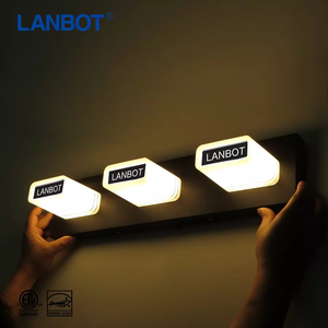 현대적인 미니멀리스트 LED 욕실 화장대 조명 3구 불빛 차단 유리 갓 벽걸이 장식 조명기구 - Product Image 4