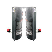 Sac à liquide autoportant en aluminium de 3 L à double entrée et double fond, avec valve papillon, pour café, jus, vin, doublure double couche