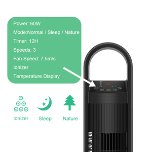 <span class=keywords><strong>Ventilateur</strong></span> tour sans pales intelligent à circulation d'air numérique, contrôlé par WiFi et application, pour usage domestique, en plastique - Product Image 4