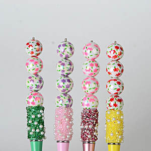 Perles en acrylique de 16 mm, motif floral léger et frais, couleurs mélangées, pour la confection de stylos et accessoires DIY - Product Image 3