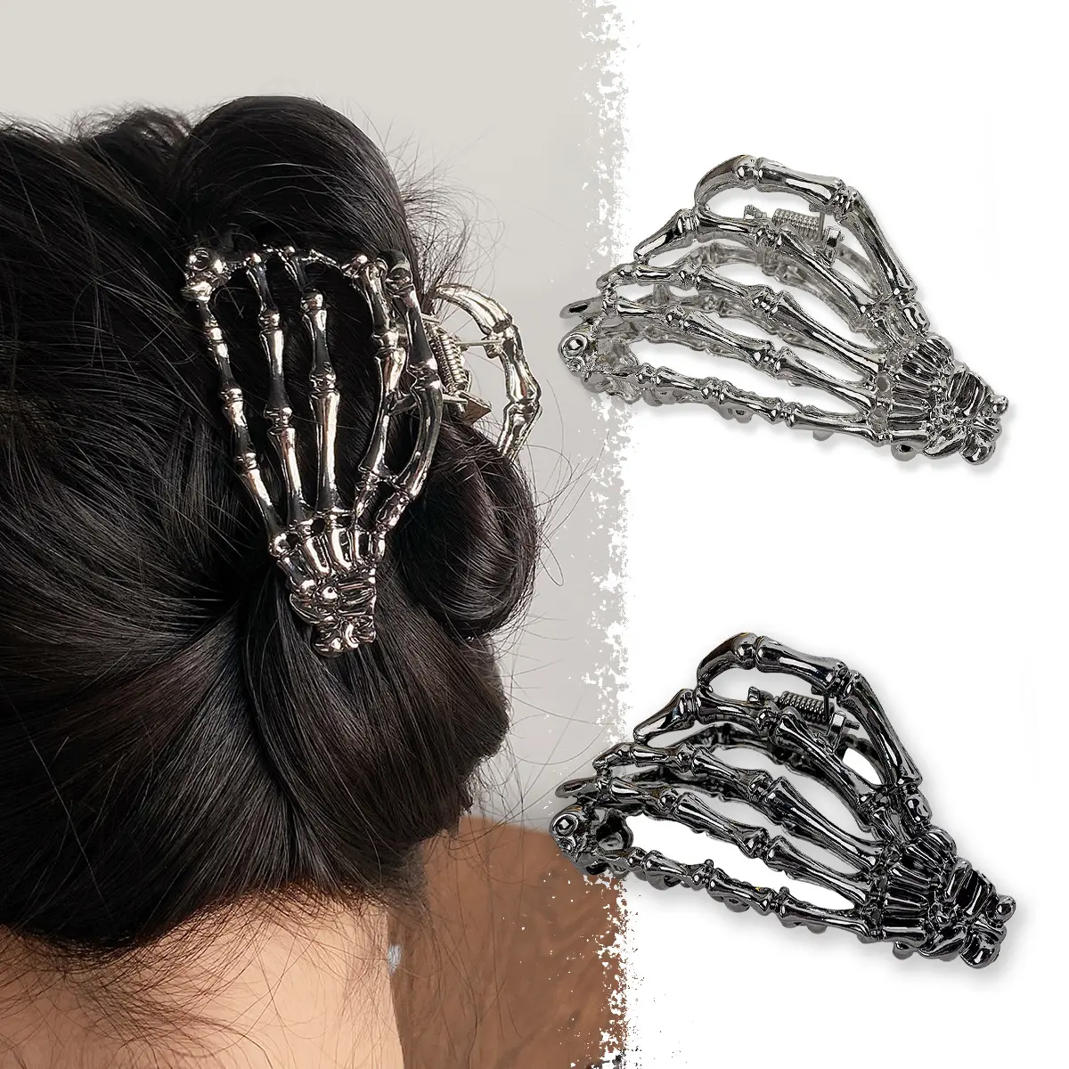 2024 Gothic Ghost Hand Hair Grabber Metal Women Hair Claw Clip Halloween Hair Accessories