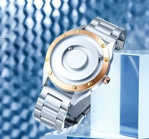 <span class=keywords><strong>Reloj</strong></span> EUTUOR 041 con <span class=keywords><strong>Esfera</strong></span> Magnética Dorada para Hombre, Diseño Simple sin Espejo, <span class=keywords><strong>Reloj</strong></span> de Cuarzo, <span class=keywords><strong>Reloj</strong></span> de Acero Inoxidable para Hombre - Product Image 3