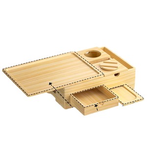 Bandeja <span class=keywords><strong>de</strong></span> Madera para Reposabrazos <span class=keywords><strong>de</strong></span> Sofá 2026, Portavasos Multifuncional con Almacenamiento para Aperitivos y Soporte para Teléfono, Diseño Portátil para Sala <span class=keywords><strong>de</strong></span> Estar - Product Image 5