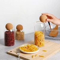Bocaux en verre multi-tailles pour bougies, écologiques et adaptés aux aliments, avec couvercles en bambou, pour la cuisine - Vente chaude