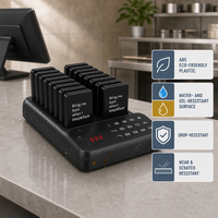 Sistema de Llamada Inalámbrico a Prueba de Agua con 16 Pagers y Vibración para Restaurantes, Hospitales, Bancos, Cafeterías - Sistema de Llamada para Camareros de Largo Alcance