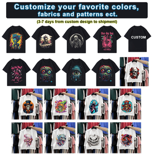Ready Stock Luxury 100% Cotton Hell <strong>Shirt</strong> for Men High Version Designer <strong>Star</strong> Print Hip Hop Style Loose Fit 220g - Product Image 5