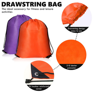 Mochila con Cordón de Gran Capacidad, Informal, Unisex, Personalizable, de Poliéster Resistente, Portátil, de Alta Calidad, Reutilizable - Product Image 4