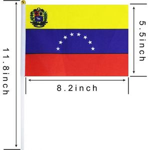Wholesale Polyester Mini <b>Flags</b> Custom Venezuela Venezuelan International Hand Waving Sticks <b>Flag</b> for Party Decoration - Product Image 3