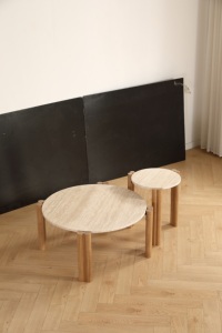 <span class=keywords><strong>Table</strong></span> basse ronde en marbre <span class=keywords><strong>de</strong></span> style moderne du milieu du siècle, design minimaliste, petite <span class=keywords><strong>table</strong></span> <span class=keywords><strong>de</strong></span> salon en <span class=keywords><strong>bois</strong></span> <span class=keywords><strong>massif</strong></span> - Product Image 3