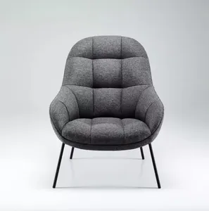 现代设计实木加织物躺椅懒人单座客厅家具天鹅绒口音躺椅金属脚椅
