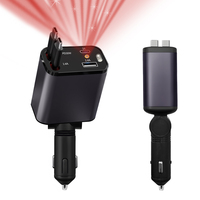 Chargeur de voiture à lumière ciel étoilé 30W et 15W, angle réglable, avec deux câbles rétractables flexibles, pratique pour 4 appareils