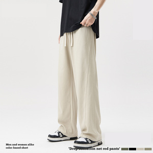 Pantaloni da jogging oversize pantaloni della tuta dritti da uomo impilati pantaloni della tuta a zampa di <span class=keywords><strong>abbigliamento</strong></span> produzione di pantaloni di cotone Streetwear <span class=keywords><strong>Hip</strong></span> <span class=keywords><strong>Hop</strong></span> - Product Image 3