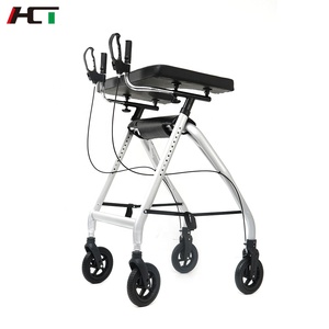 Outdoor Medical Rehabilitation Aluminum Frame Upright Walker 4 Wheels Rolling <strong>Rollator</strong> for Seniors - Product Image 3