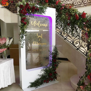 SMOOTH Elegant Acrylic Waterfall Wedding Welcome <b>Backdrop</b> 8-9ft Welcome Sign Detachable LED Light <b>Stand</b> - Product Image 1