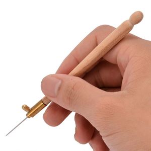 Crochet à tambour K630 avec manche en bois et 3 aiguilles, kit d'outils de couture pour broderie française, perlage et loquetage, pour loisirs créatifs DIY - Product Image 1