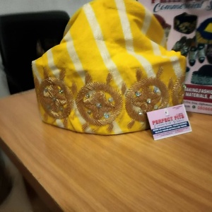 Casquette Fila Gobi Style Royal, Coiffe de Luxe Yoruba pour Événements Formels - Product Image 3
