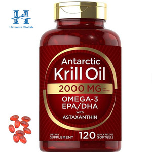 Сертифицированные от производителя, халяльное Антарктическое масло криля, мягкие гелевые капсулы с Омега-3 EPA/DHA астаксантин - Product Image 1