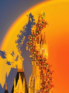 Modèle de construction pour adultes Château de la <span class=keywords><strong>Princesse</strong></span> <span class=keywords><strong>Cendrillon</strong></span> Fleur de cerisier, unisexe, en plastique ABS, jouet de bricolage, cadeau fleur en briques - Product Image 4